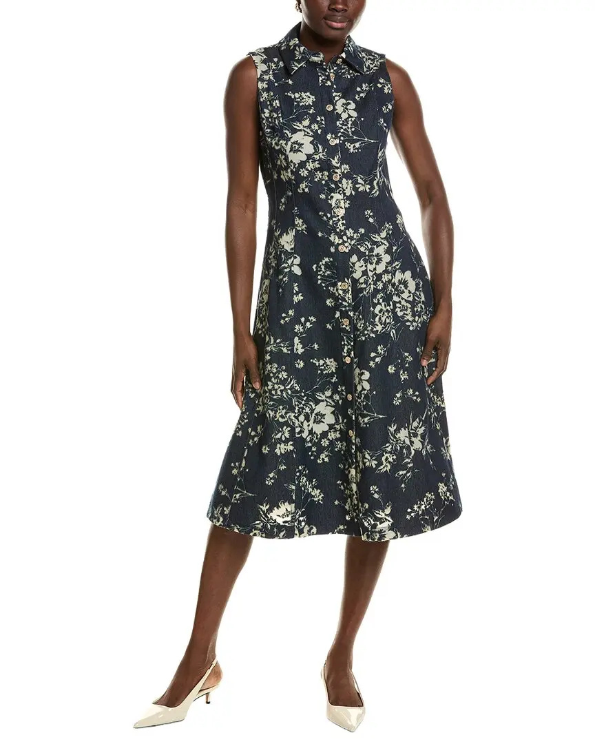 Elie Tahari The Gabby Denim Burnout Dress
