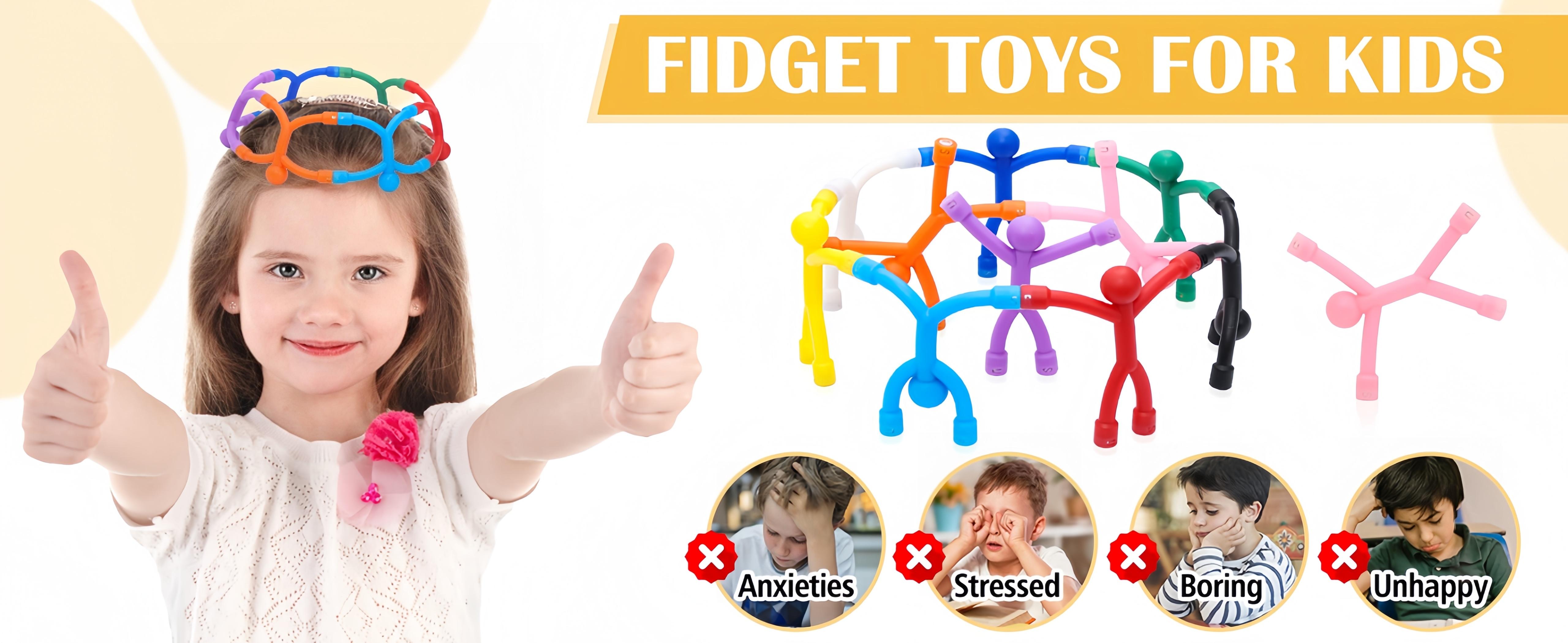 10/20 Pack Magnetic Figures for Kids – Bendy Silicone Fidget People with Magnets in Hands & Feet, One-Piece Molded Design, Travel Toys for Car Airplane Restaurant, ADHD & Anxiety Relief, Easter Basket Gifts for Boys Girls Ages 3+