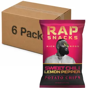 Rap Snacks Rick Sweet Chili Ross Lemon Pepper Potato Chips 2.2oz Cup (Pack of 6)
