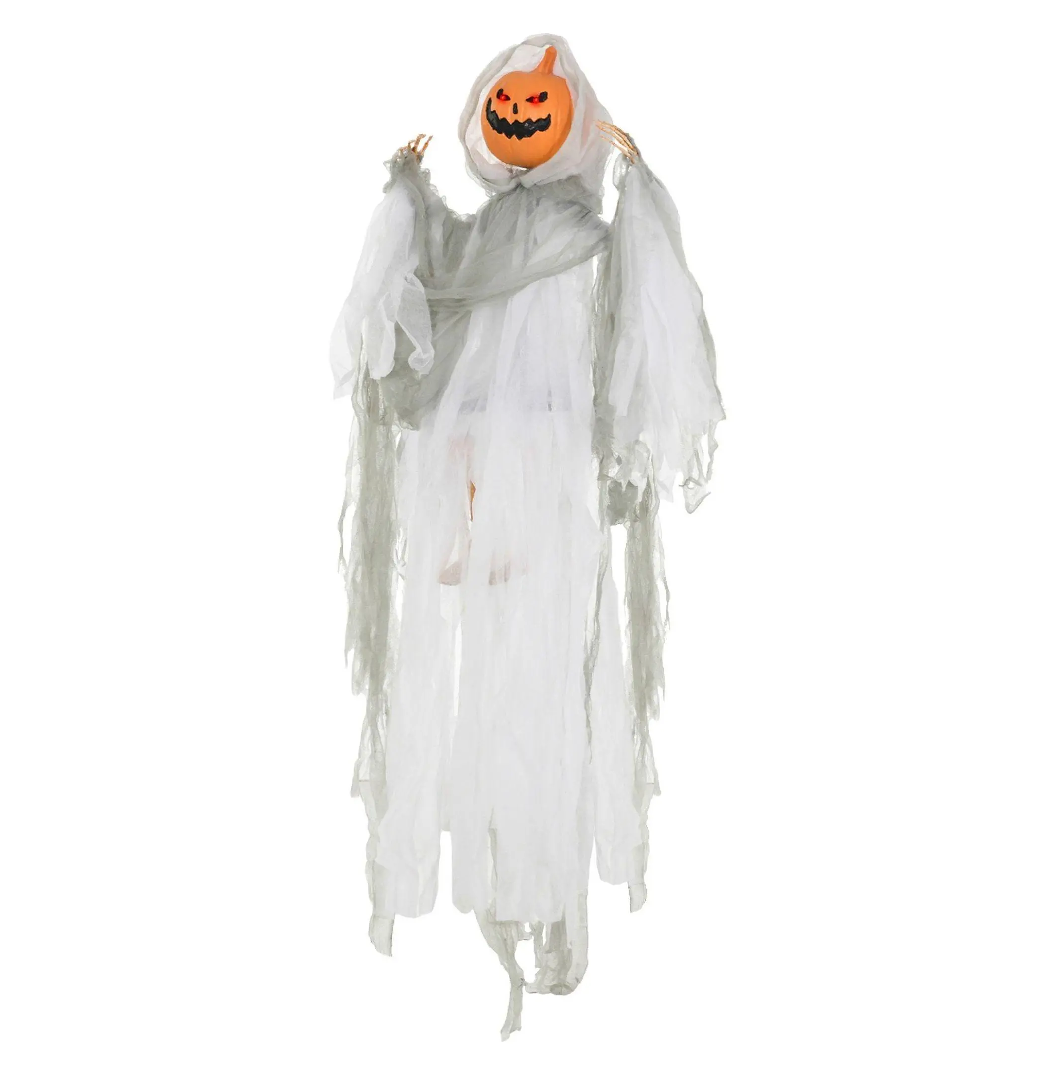 3.9ft Hanging Halloween Pumpkin Ghost Prop - Eye-Catching Spooky Decoration with Sound, Light for Outdoor Home Festive Use (Home & Festive Party Supplies)