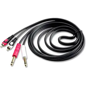 MR DJ CDQR6 6 feet Dual 1/4" Male Mono to Dual RCA Male Audio Cable