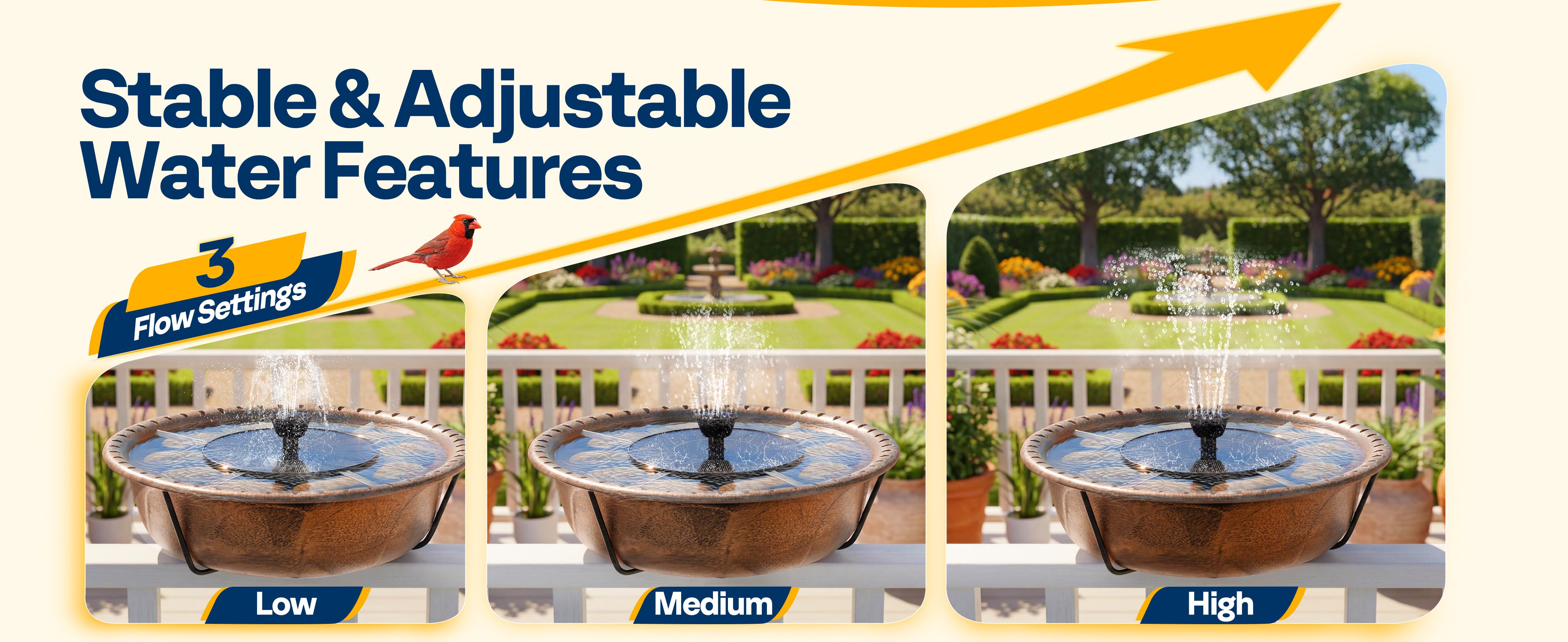 VIVOHOME Deck Mounted Bird Bath with Solar Fountain, Outdoor ABS Birdbath Bowl with Adjustable Metal Clamp, Solar Powered Pump for Railing, Fence, Balcony, 1.45 Gallons