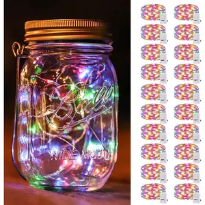 20-Pack Multi-Color LED Fairy Lights Battery Powered, 7 Feet 20 LED Waterproof Mini Twinkle String Lights Battery Powered Suitable for Christmas Mason Jar Party, Multi-Color