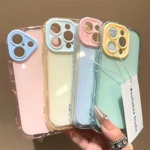 Luxury Candy Hit Color Camera Protection Case for iPhone 16 15 14 13 12 11 Pro Max Plus Soft Silicone Airbag Shockproof Cover Protective Smartphone
