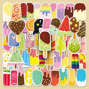 Ice Cream Pattern Sticker, 100pcs/set Colorful Cute Cartoon Ice Cream Sticker, DIY Decorative Sticker for Phone Case, Luggage, Scrapbooking