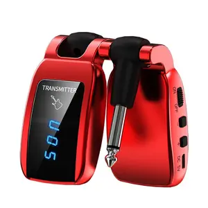 Wireless Guitar Microphone, Rechargeable UHF Wireless Guitar Microphone, Professional Instrument Microphone for Electric Guitar Bass Live Performance, Audio