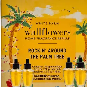 White Barn Rockin Around the Palm Tree Walflowers Refill 4pack Holiday Home fragrance plugs