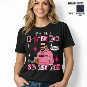 Funny Graphic Tee I'm Not a Regular Mom I'm a Sandler Mom T-Shirt Fan Tee Gift for Mom Made in USA Women Men Cotton Short Sleeve Soft Comfortable Round Neck Design Casual Everyday Wear