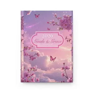 2026 Grace and Goals Journal Hardcover with Matte Laminated Cover 150 Lined Pages for Daily Reflections and Goal Setting