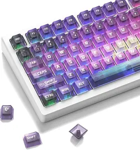 Womier Keycaps-Crystal Clear Jelly Keycaps 60 65 75 TKL 100 Percent, Baroque Style Custom Keyboard Key Caps