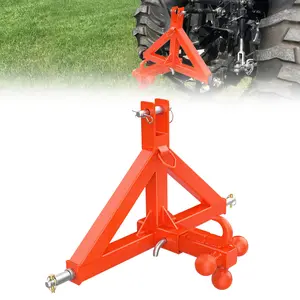 Tractor 3 Point Hitch Receiver - 2" Receiver & Towing Ball Mount for Implements Hauling, 10,000 LB Tractor Trailer Hitch Attachment for Tractors Standard Category 1