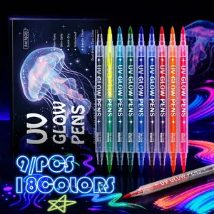 6/9pcs Colorful Night Glow Highlighter Pen, Shine in the Dark, Perfect for Creative Projects, Enhance Your Creations