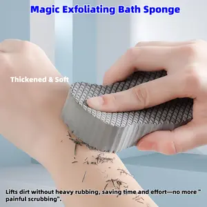 [2count]Magic Exfoliating Bath Sponge,3D Super Soft Exfoliating Bath Sponge,Skin Friendly and Reusable,Alternative to exfoliating Gloves,Random Color. Shower Newborn Care Natural Foot Massager with Exfoliator Silicone