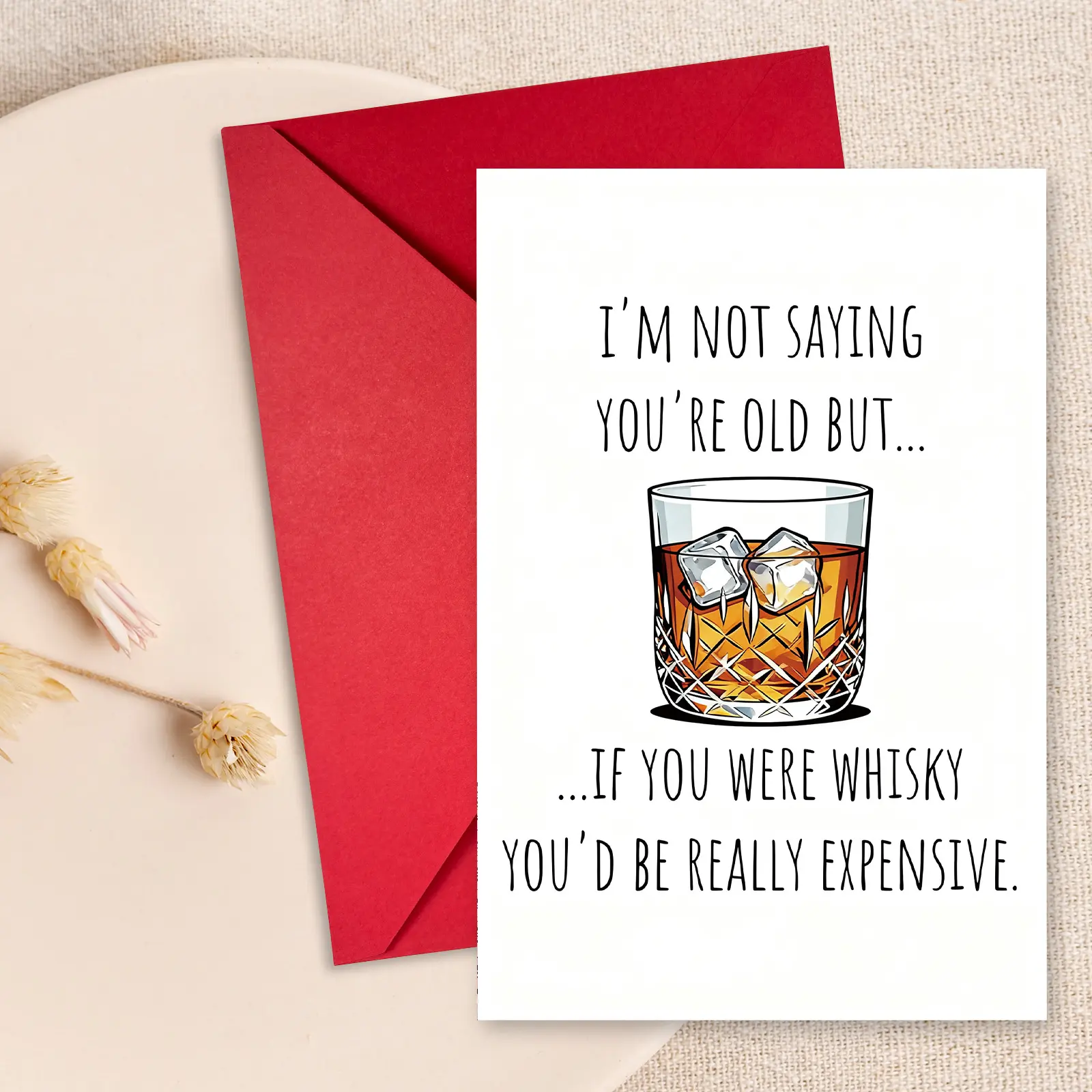 Whiskey Theme Humorous Birthday Card Funny, Humorous Message, Perfect for Friends and Family, Unique Joke That Doesn't Call You Old, Suitable for Various Occasions, Hilarious Greeting Card for Husband & Dad, Unique Birthday Father's day Gift