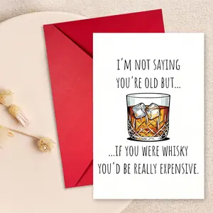 Whiskey Theme Humorous Birthday Card, Perfect for Friends and Family, Unique Joke That Doesn't Call You Old, Suitable for Various Occasions, Hilarious Greeting Card for Husband & Dad, Unique Birthday Father's day Gift