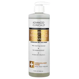 Advanced Clinicals Vitamin C + Ferulic Acid Cleanser, 11.75 fl oz (347 ml)