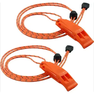 2-Pack Survival Safety Whistles with Neck Lanyard - Loud Emergency Signal for Outdoor Sports, Hiking, Boating, Camping & Survival Kits