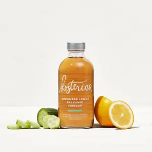 Kosterina Cucumber Lemon Balsamic Vinegar - 8oz Glass Bottle with Burst of Refreshing Fruity Flavor, No Added Sugar