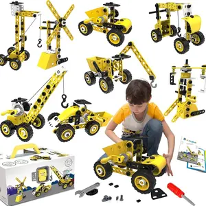 10 in 1 Stem Toys for 3+ Year Old Building Block Kit Stem Activities Projects Boy Toys Creative Set Educational Engineering Excavator Construction Birthday