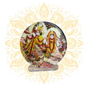 Acrylic Radha Krishna Round 6x6"
