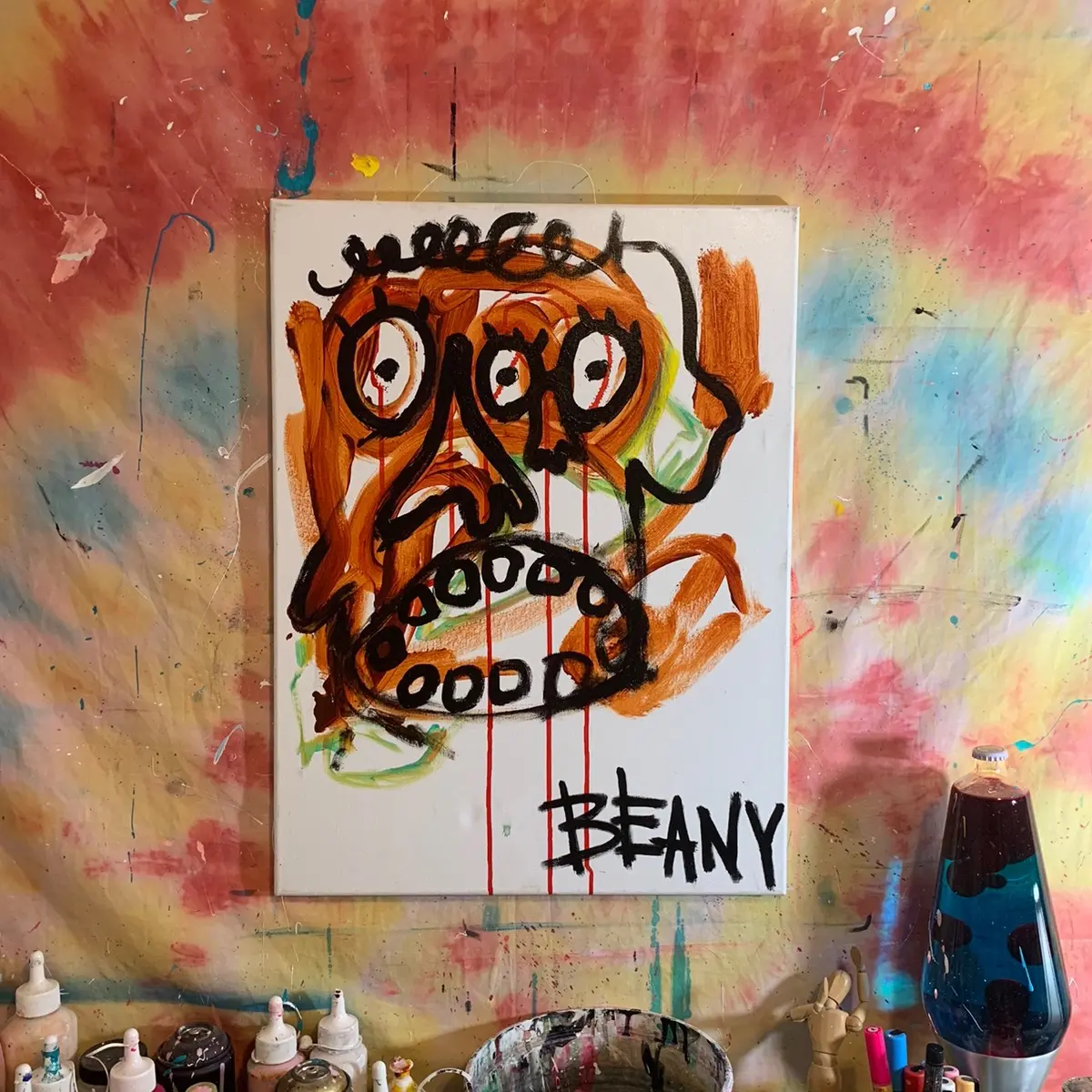 ‘Burnt’ abstract art on 18x24in canvas