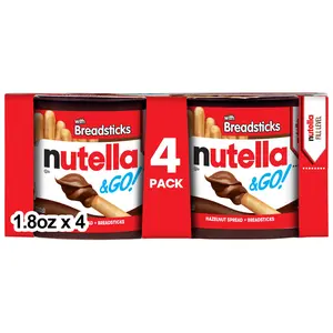 4 Pack, Hazelnut and Cocoa Spread with Breadsticks, Snack Cups, 1.9 oz Each