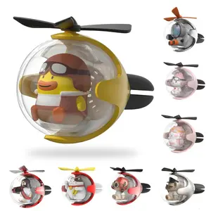 Helicopter Scented Car Air Freshener Long Lasting Car Diffuser Last 120+ Days, Includes 4 Free Fragrances per Character, Car Accessories, Christian Gift, Cute Cartoon Design, LED Light Up Feature