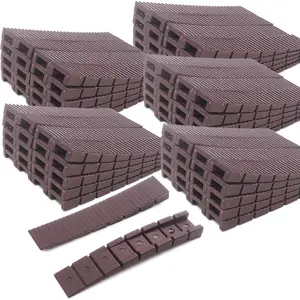 100 Pack Adjustable Furniture Shims, Plastic Leveling Wedges 2–8mm, Breakaway Height Design for Wobbly Tables, Chairs, Cabinets, Brown Floor Levelers for Uneven Surfaces