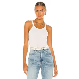 RE/DONE x Hanes Ribbed Tank in Optic White