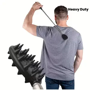 Extendable Cactus Back Scratcher • Heavy Duty PVC • 1/4" and 1/2" Spikes • Adjustable Length • One-Handed Operation • Portable for Bed, Sofa, Travel • Durable Cactus Shape Design • Suitable for Men and Women