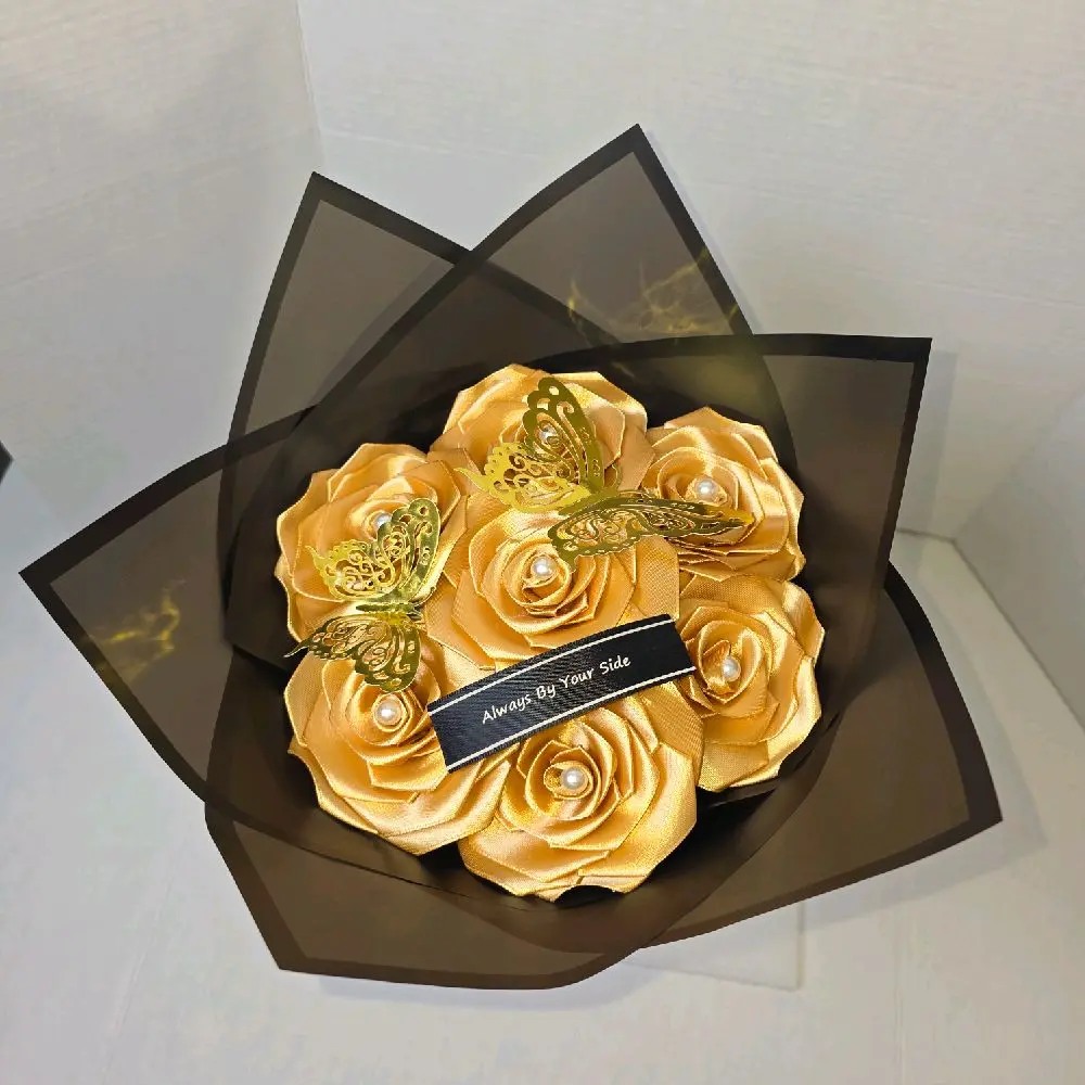 handmade Golden Roses Bouquet for special occasions.