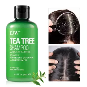EJW Tea Tree Oil Shampoo Hydrate Soothes Scalp, Controls Oil, Fluffy Fresh Peppermint, High Quality Non Toxic Formula 220ml