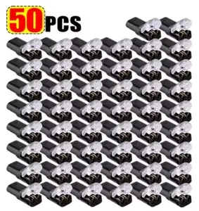 50/20 Pcs 2P Low Voltage Wire Connector, Double-Wire Plug-in Connector with Locking Buckle, No Welding No Screws, Halloween And Christmas Decoration Light Strip Connector