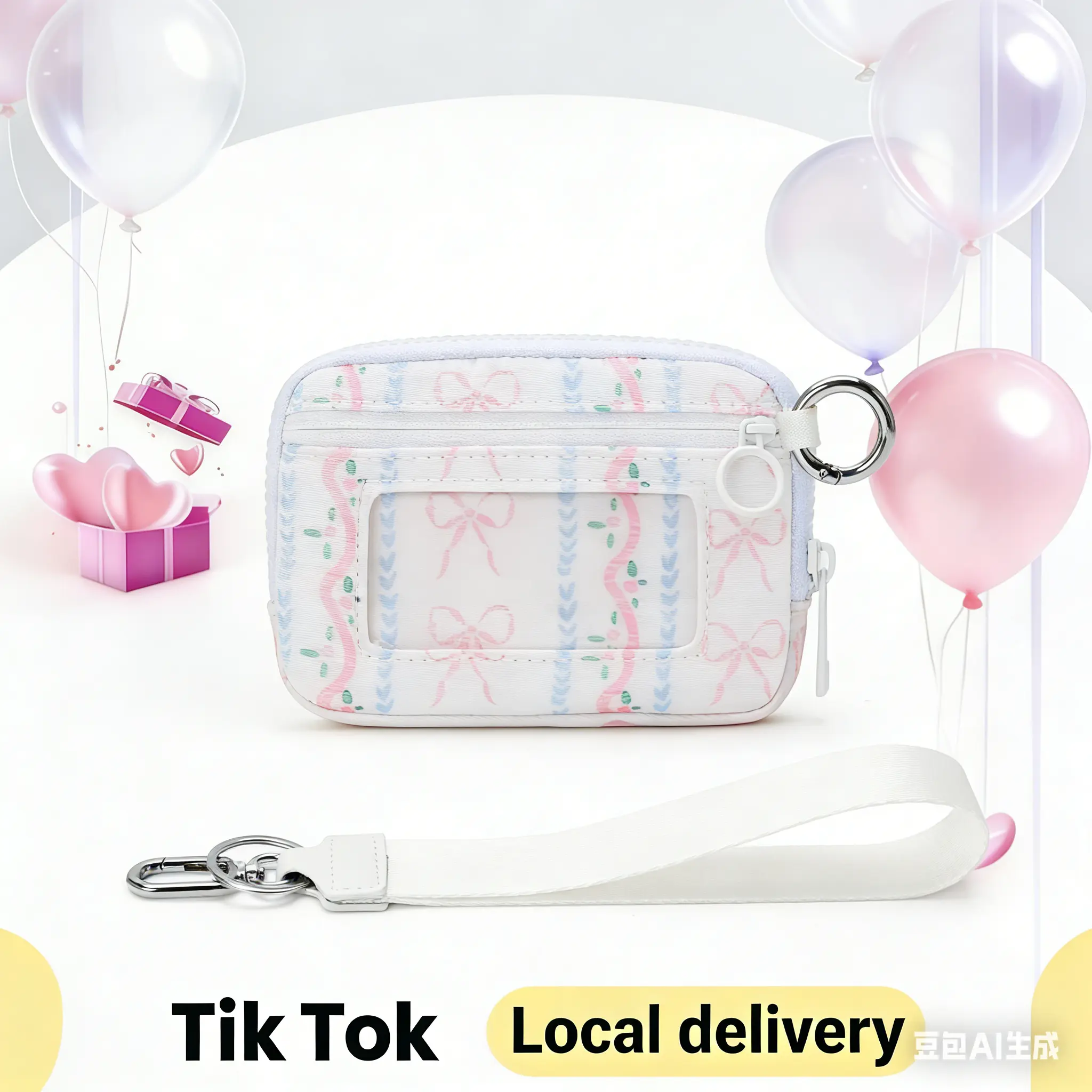 Iris 2nd Gen Iris Wallet Original Nylon Tote Bag with 3 Zip Pockets Clear ID Window Metal Hook for Women All Season Use Stylish Everyday Carry Essential