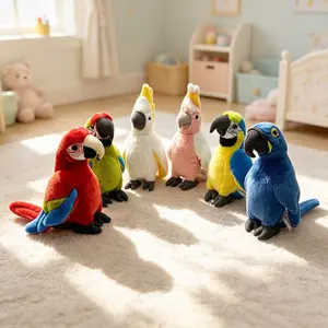 New Lifelike Scarlet Macaw Plush Doll Imitation Animal Bird Toy Bedroom Sofa Decor Holiday Present