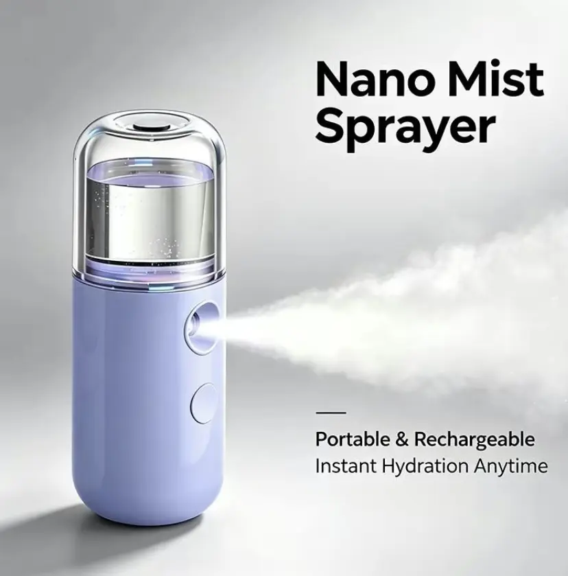 Renhui Mini Facial Steamer Misting Spray - USB Rechargeable Portable Facial Care Tool, Hydrates Skin, Ideal Christmas-New Year Gift, Beauty Device