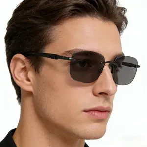 Classic Aviator Frameless Sunglasses, Ultralight HD Anti-Glare Lenses