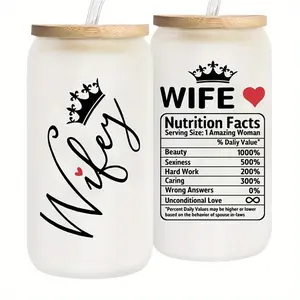 Gift Set Husband Gives Wife, Wedding Anniversary Gift, Birthday Gift, Mother's Day Gift, Fun I Love You Gift, Romantic Her Gift, 16oz Glass Jar Drinkware, Cup