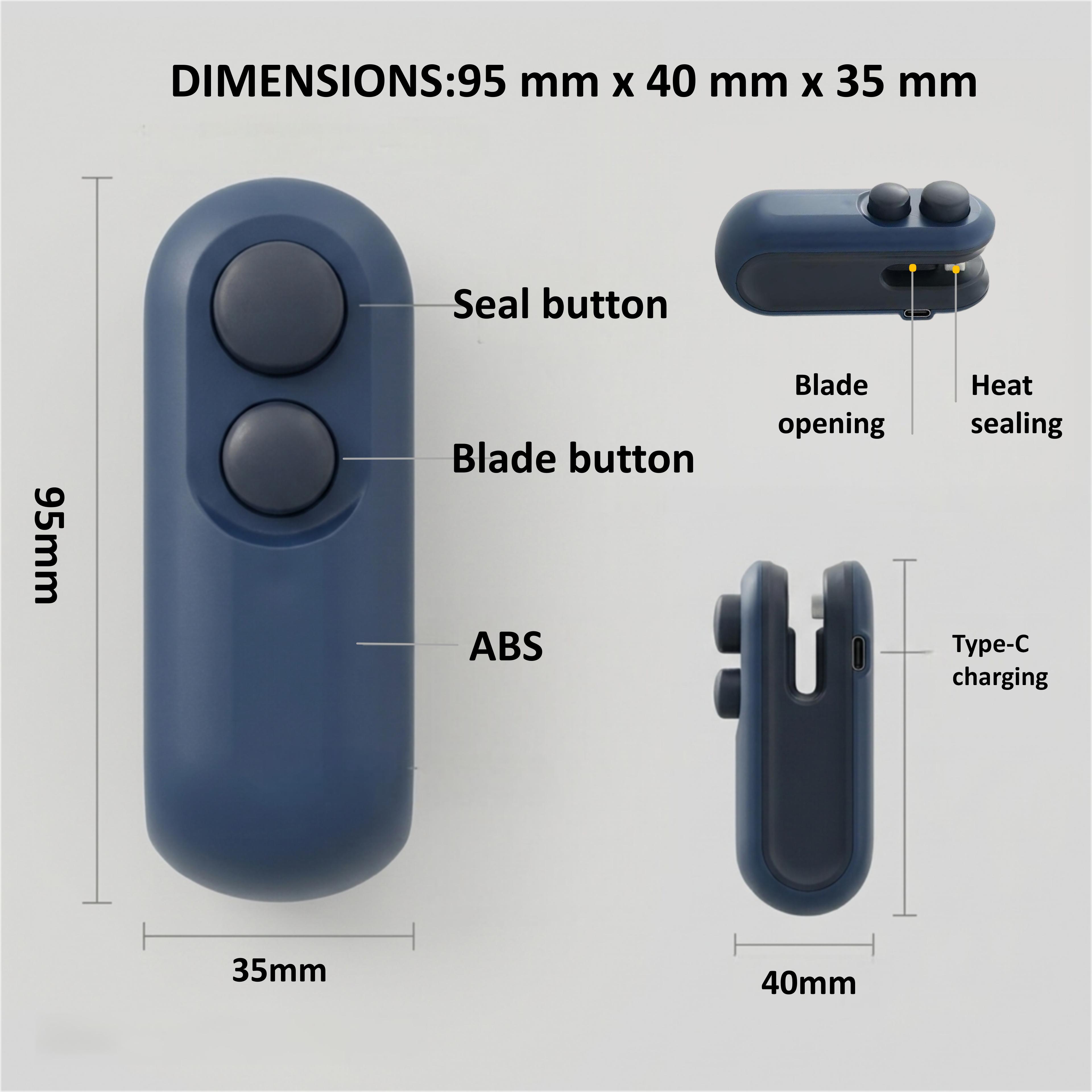 Mini portable sealer & Bag Cutter – Quick Seal Snack Hack, USB Rechargeable, Magnetic