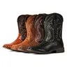 Cowboy Boots for Men  Western Men's Boots with Classic Embroidered Durable Short Boots  Slip on Square Toe Boots Slip Resistant Country Boots Chunky Heel Ankle