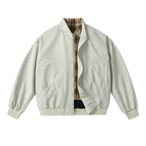 Flight Jacket Casual Windbreaker Stand Collar Workwear Coat Fashion Zipper Baseball Uniform for Versatile Casual Wear Long Sleeve Menswear Stylish