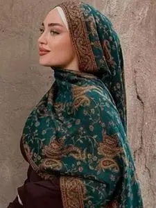 New All Seasons Pashmina Shawl Lady Wrap Headscarf Turban Hijab Warm Winter Muslim Scarves Design Print Female Tassel Stoles Scarf