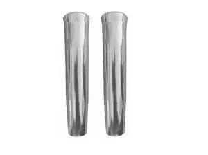 Weld On Fishing Rod Holder (2 Pack) - 10" Flared Tulip with Vinyl Insert - Polished Anodized Aluminum