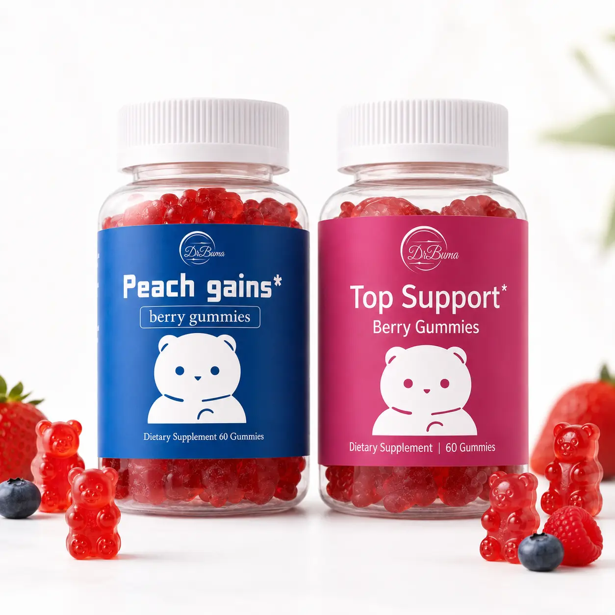 2-Bottle Berry Gummy Bundle with Maca, Asian Ginseng, Fenugreek, Saw Palmetto, Black Cohosh, Chastetree, Dong Quai, Wild Yam and Fennel, 450 mg Herbal Blend Per Serving, Vitamins A, C, E and B6, 120 Gummies Total for Daily Adult Wellness