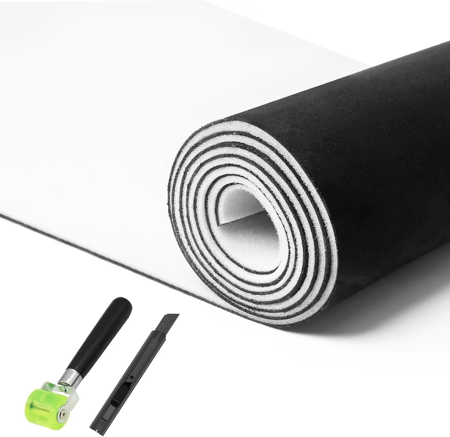 Black Suede Headliner 98" L × 60" W with Foam Backing, Auto Interior Roof Replacement Material for Car, SUV, Boat, Pickup, Truck, RV, Home Repair DIY Headliner Fabric