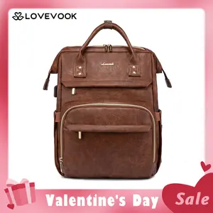 【Valentine's Day Gift】LOVEVOOK Vegan Leather Laptop Backpack with USB Port for Women - College,  Business, Work, Teacher, Travel, School Backpack,TikTokShopJumpstartSale