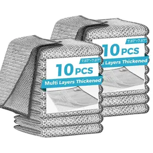 10/20/40-Pack Premium Stainless Steel Dish Scrubbers –single layer Heavy Duty Non-Scratch Cleaning Pads for Pots, Pans & Sinks | Reusable, Rust-Proof & Dishwasher Safe (Silver)