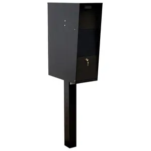 QualArc  4 x 4 in. Steel Powder Coated Post for Vacation Mailbox, Black