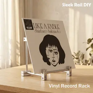 Sleek Rail DIY Vinyl Record Display Stand Kit - Custom Build Your Minimalist Vinyl Storage for Record Lovers, Assembly Required