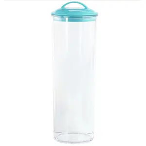 212 MAIN Cylindrical Modern Kitchen Plastic Pasta Storage Container - 9-Cup Acrylic Canister with Airtight Lid for Food Preserving, Kitchen Utensils & Gadgets Organization